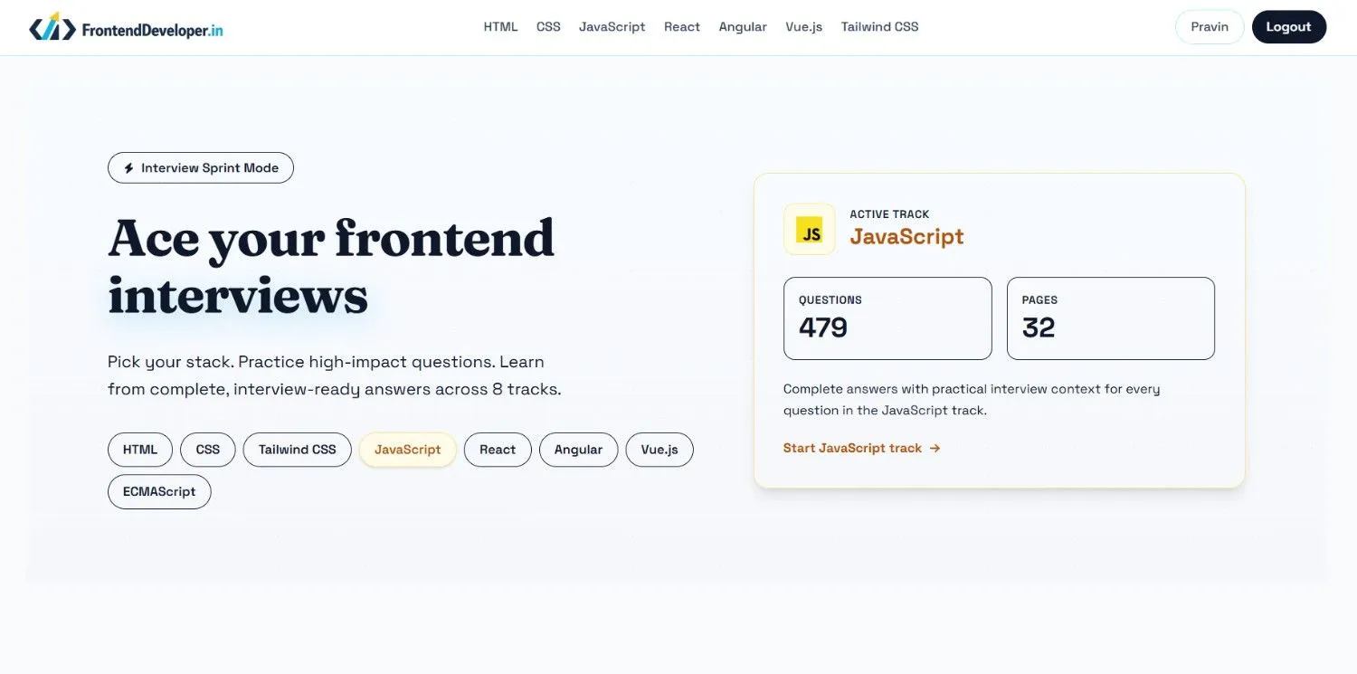 Frontend Developer Website Screenshot